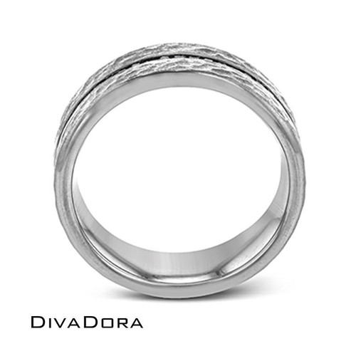 Channel Set Black Diamond Band - Gray Gold Channel Set Black Diamond Band - Gray Gold