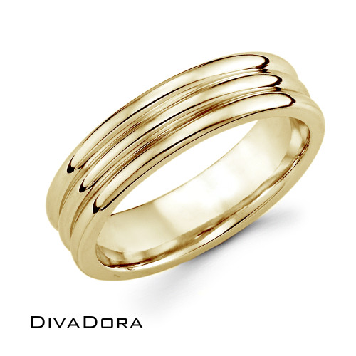 Satin Convex Band - Yellow Gold Satin Convex Band - Yellow Gold