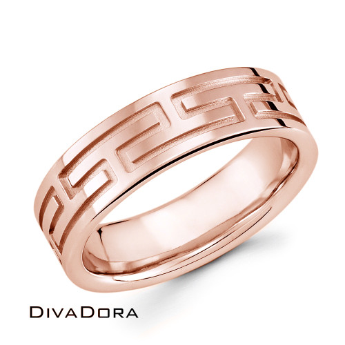 Patterned Texture Band - Rose Gold