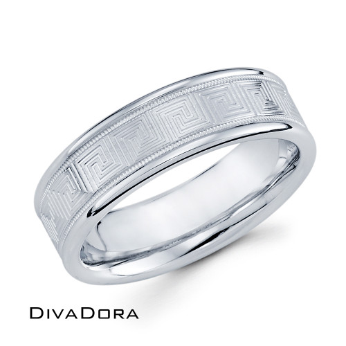 Patterned Milgrain Band - White Gold Patterned Milgrain Band - White Gold