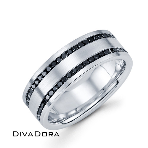 Two-Row Black Diamond Band - Gold Two-Row Black Diamond Band - Gold