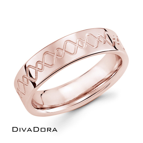 Dual-Curve Profile Band - Rose Gold