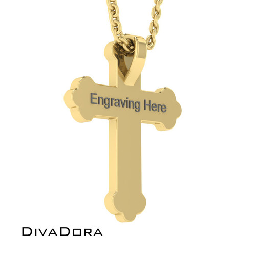 Enamel Cross Pendant - Gold