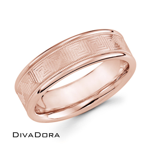 Patterned Milgrain Band - Rose Gold Patterned Milgrain Band - Rose Gold