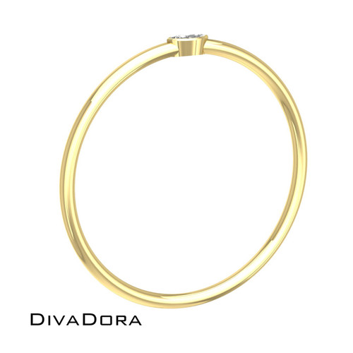 14K Solid Gold Mini Marquise Diamond Band, DDDR206