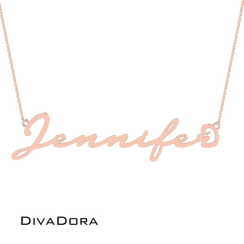 Dainty Script Name Necklace - Gold