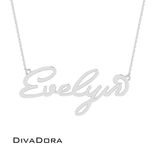 Handwriting Script Name Necklace - Gold