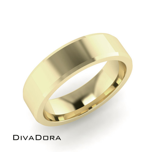 Beveled Edge Ring - Yellow Gold
