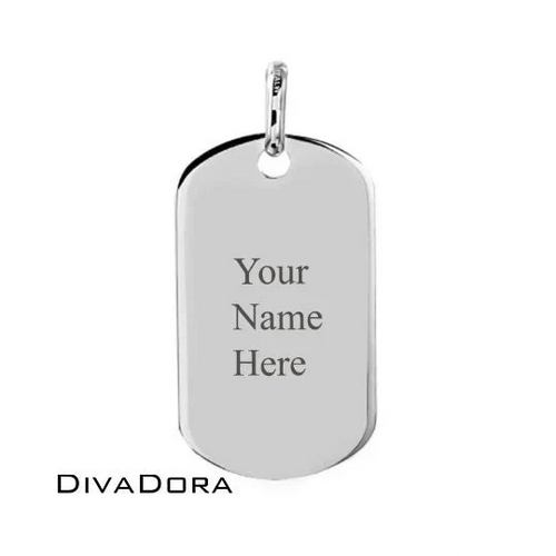 Silver Dog Tag with Free Laser Engraving, Multiple Sizes Available, DOGTAGDDS
