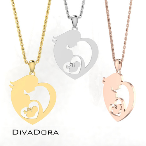 Mother & Child Pendant - Gold