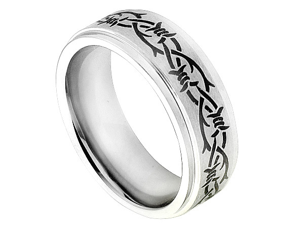 Barbed Wire Cobalt Band - High Polish