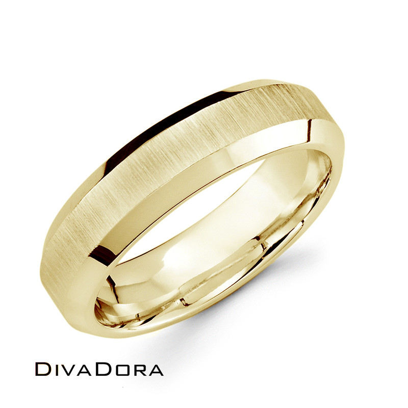 Beveled Edge Band - Yellow Gold