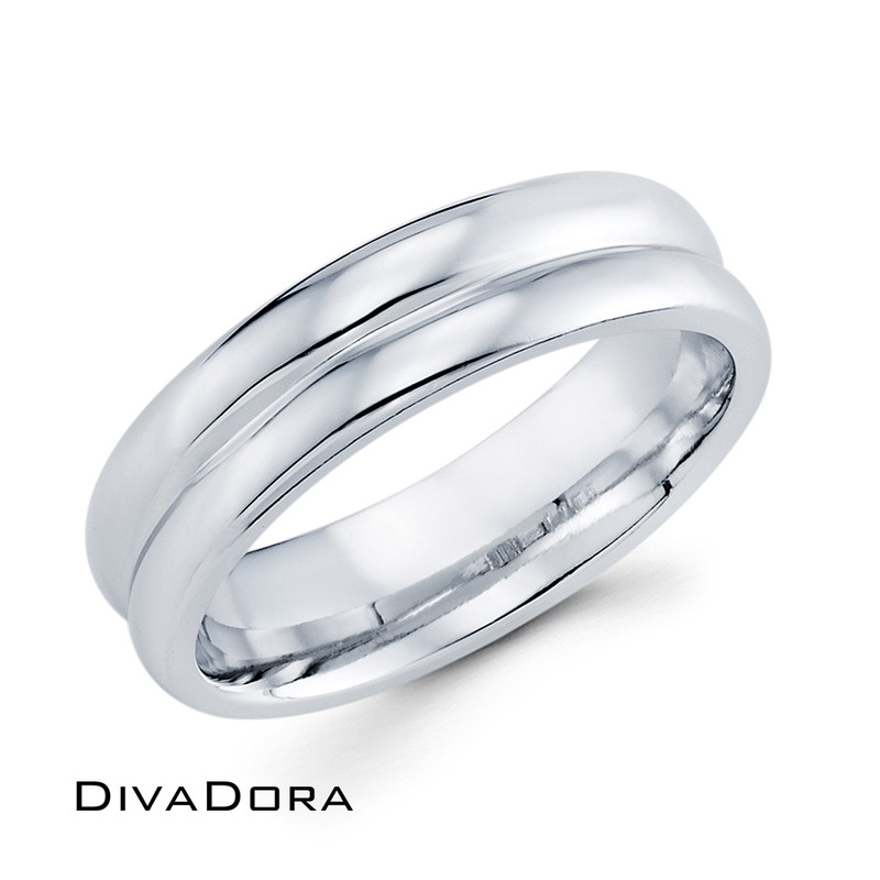 Polished Convex Band - White Gold Polished Convex Band - White Gold