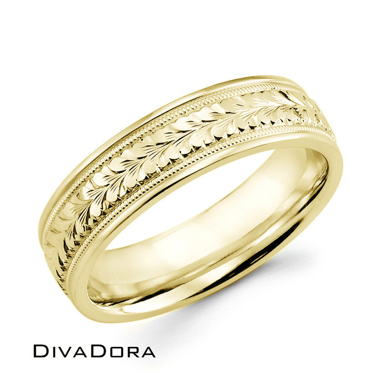 Hand-Carved Band - Yellow Gold Hand-Carved Band - Yellow Gold