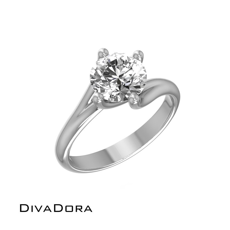 14K Solid Gold Lab Grown Diamond Engagement Ring, DDER102 14K Solid Gold Lab Grown Diamond Engagement Ring, DDER102