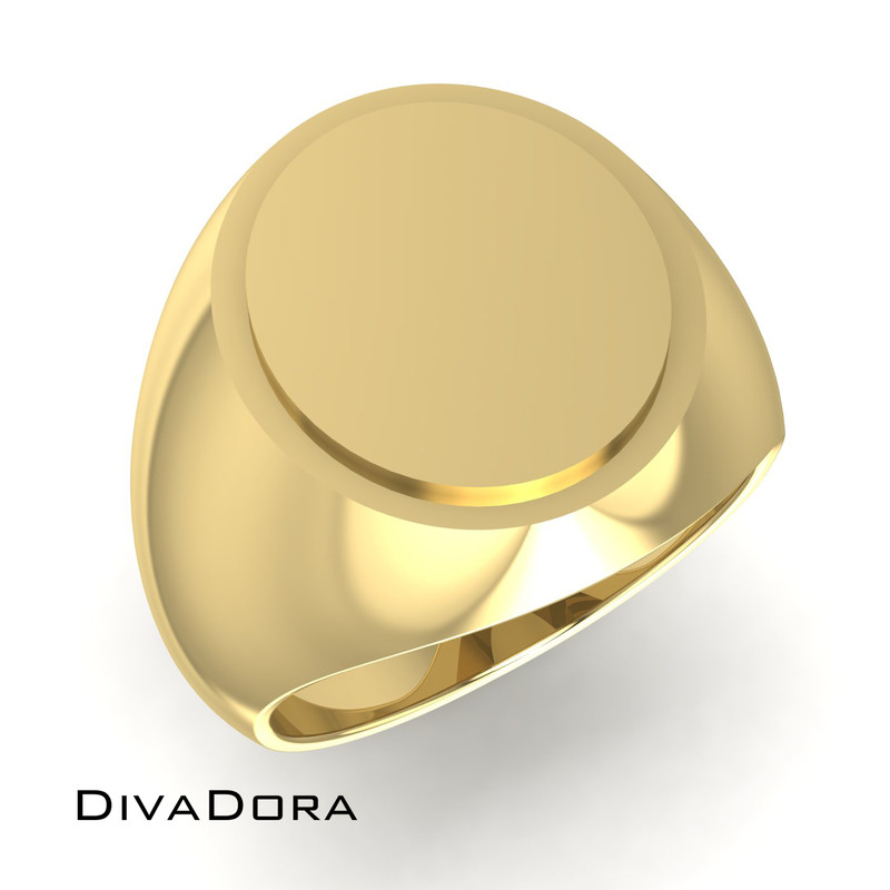 14K Solid Gold Signet Ring with Engraved or Enamel Design, DDSR113 14K Solid Gold Signet Ring with Engraved or Enamel Design, DDSR113