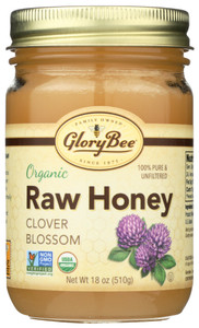 GLORYBEE RAW CLOVER HONEY ( 6X18OZ )