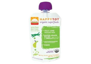 HAPPY BABY GREEN BEAN, PEAR, PEAS BABY STAGE 4 FOOD ( 16X4.22 OZ )