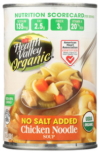 HEALTH VALLEY CHICKEN NOODLE SOUP NO SALT ( 12X15 OZ )