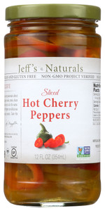 JEFF'S NATURALS HOT CHRY PPRSSLICED ( 6X12OZ )
