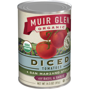MUIR GLEN DICED BASIL & GARLIC TOMATO ( 12X14.5 OZ )