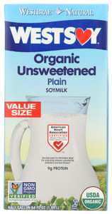 WESTSOY UNSWEETENED ORIGINAL ORGANIC SOYMILK ( 8X64 OZ ) WESTSOY UNSWEETENED ORIGINAL ORGANIC SOYMILK ( 8X64 OZ )
