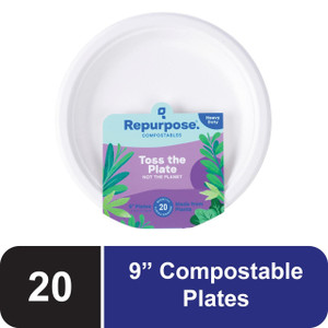 REPURPOSE COMPOSTABLE PLATES 9 IN ( 12X20 CT )