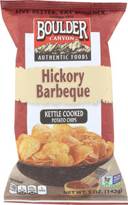 BOULDER CANYON HICKORY BBQ POTATO CHIPS GLUTEN FREE ( 12X5 OZ )