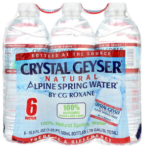 CRYSTAL GEYSER ALPINE SPRING WATER PLST .5 LITER ( 4X6X16.9OZ )