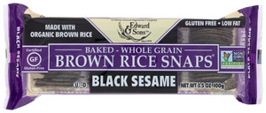 EDWARD & SONS BLACK SESAME BROWN RICE SNAPS ( 12X3.5 OZ )