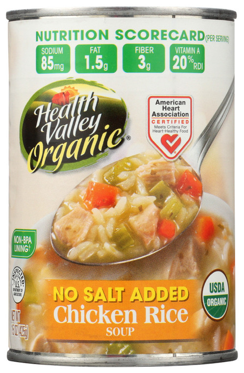 HEALTH VALLEY CHICKEN RICE SOUP ( 12X15 OZ )