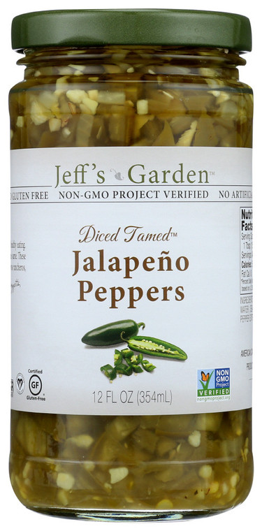 JEFF'S NATURALS DICED TAMED JALAPENO PEPPERS ( 6X12 OZ )