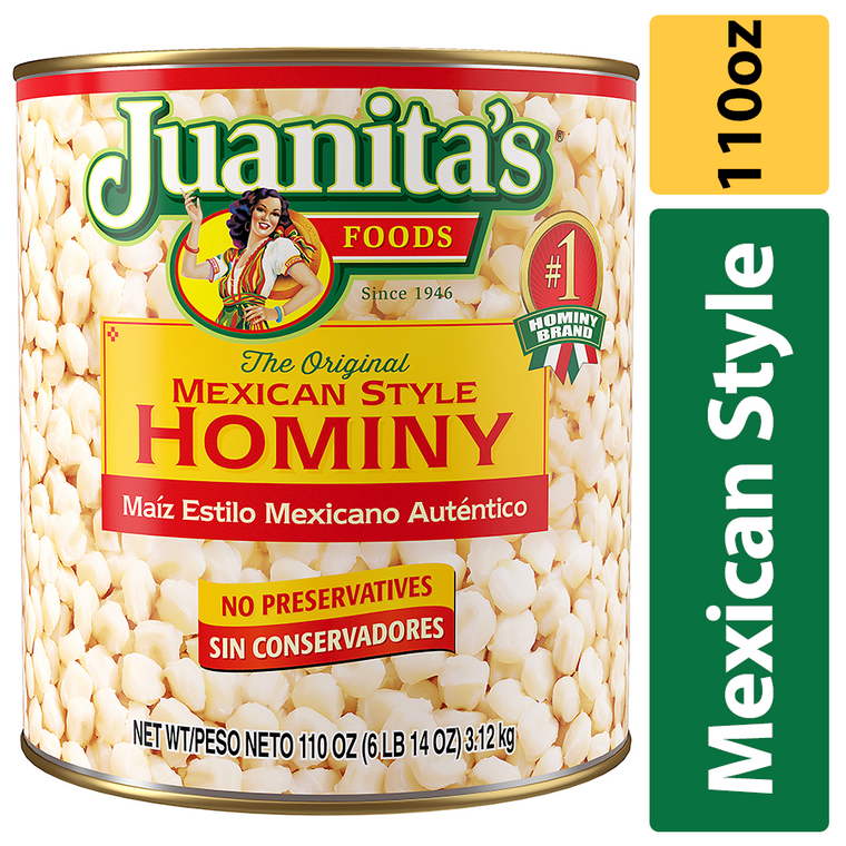JUANITAS MEX STYL HOMINY ( 6 X 110 OZ )