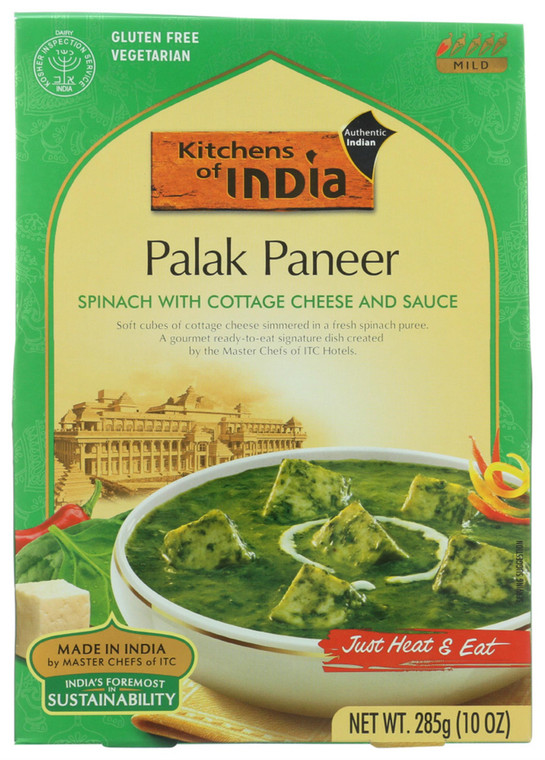 KITCHENS OF INDIA PALAK PANEER SPINACH WITH COTTAGE CHEESE AND SAUCE ( 6X10OZ )