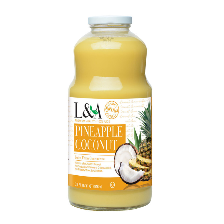 L & A JUICE PINEAPPLE/COCONUT ( 6X32OZ )