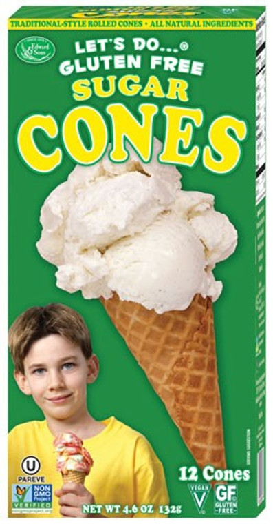 EDWARD & SONS SUGAR CONES GF ( 12X4.6OZ )