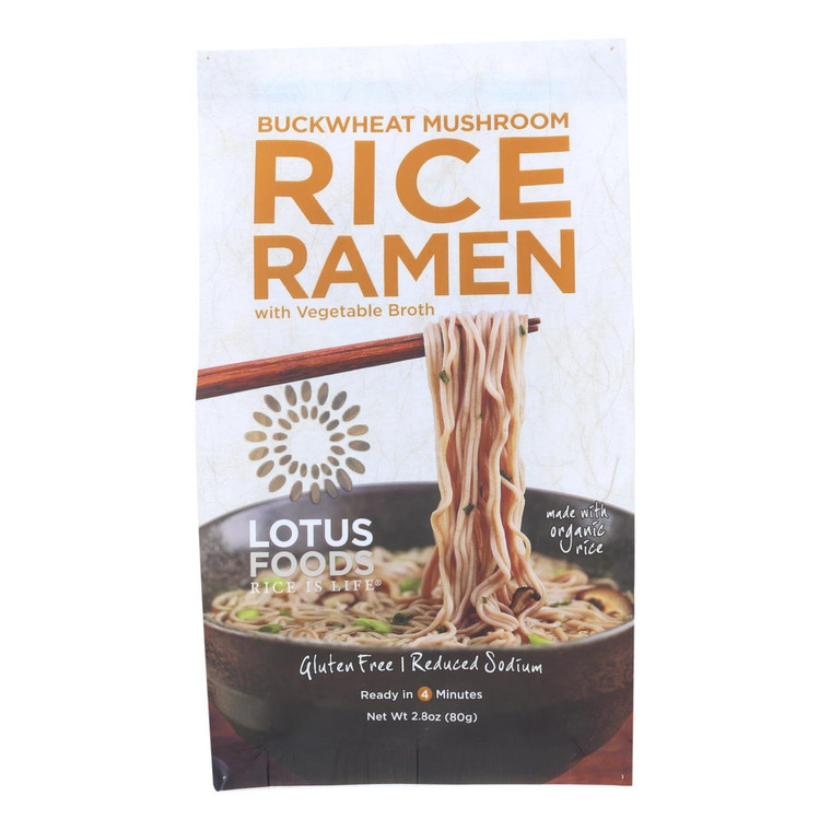 LOTUS FOODS BUCKWHEAT MUSHROOM RICE RAMEN WITH VEGETABLE BROTH ( 10X2.8 OZ )