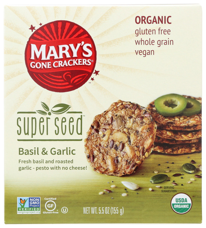 MARY'S GONE CRACKERS SUPER SEED BASIL & GARLIC ( 6X5.5 OZ )