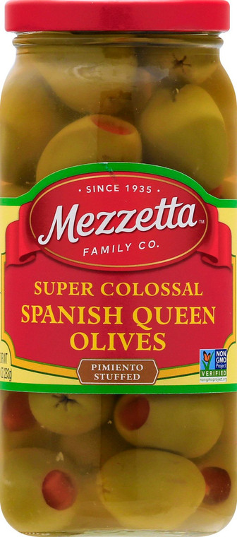 MEZZETTA SPANISH COLOSSAL QUEEN OLIVES WITH MINCED PIMENTO ( 6X10OZ )