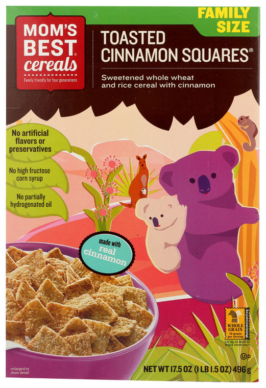 MOM'S BEST TOASTED CINNAMON SQUARES CEREAL ( 14X17.5OZ )