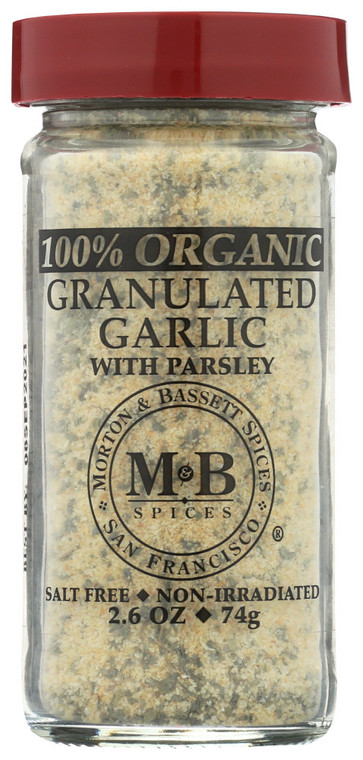 MORTON & BASSETT ORGANIC GRANULATED GARLIC WITH PARSLEY ( 3X2.6OZ )