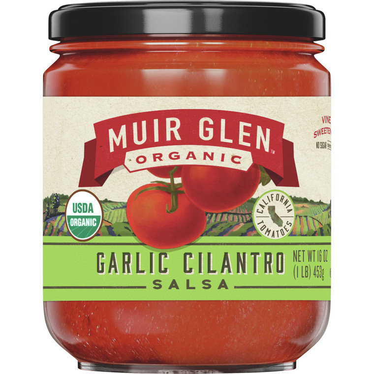 MUIR GLEN GARLC CILANTRO MED SALSA ( 12X16 OZ )