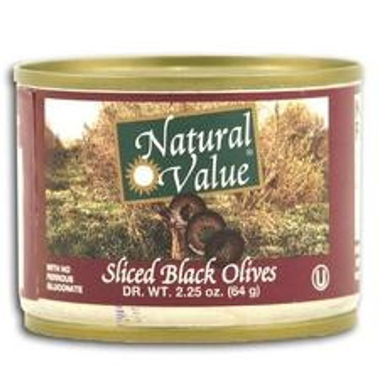 NATURAL VALUE SLICED BLACK OLIVES ( 24X2.25OZ )