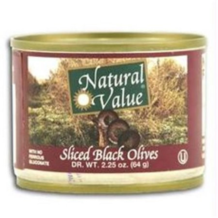 NATURAL VALUE RIPE SLICED BLACK OLIVES ( 24X2.25OZ )