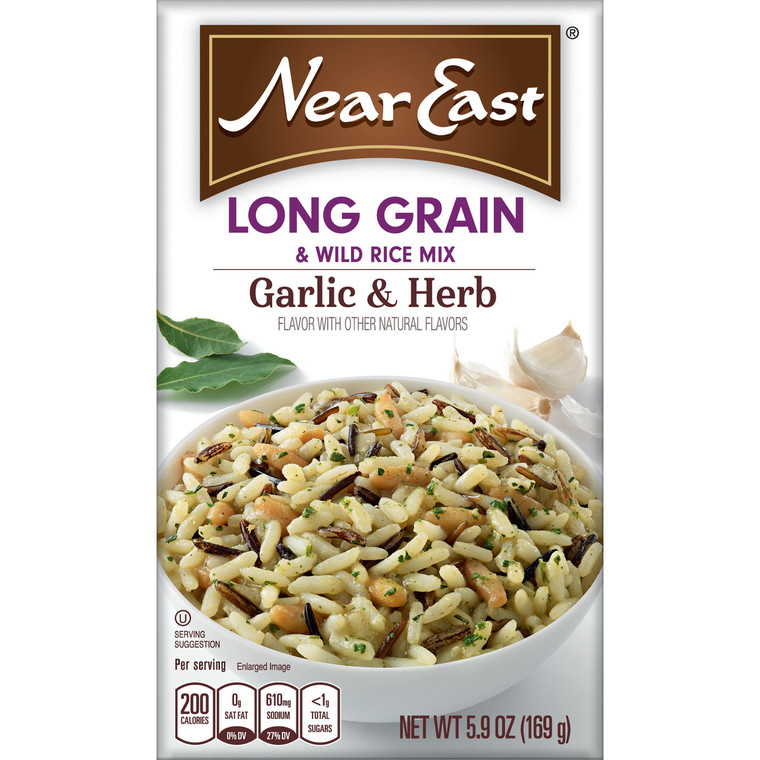 NEAR EAST LONG GRAIN & WILD RICE GARLIC ( 12X5.9 OZ )