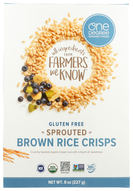 ONE DEGREE ORGANIC FOODS ODOF BROWN RICE CRISP ( 6X8 OZ )