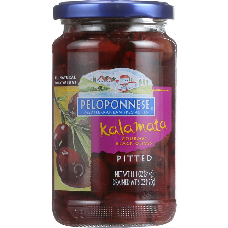 PELOPONNESE PITTED KALAMATA OLIVES ( 6X6OZ )