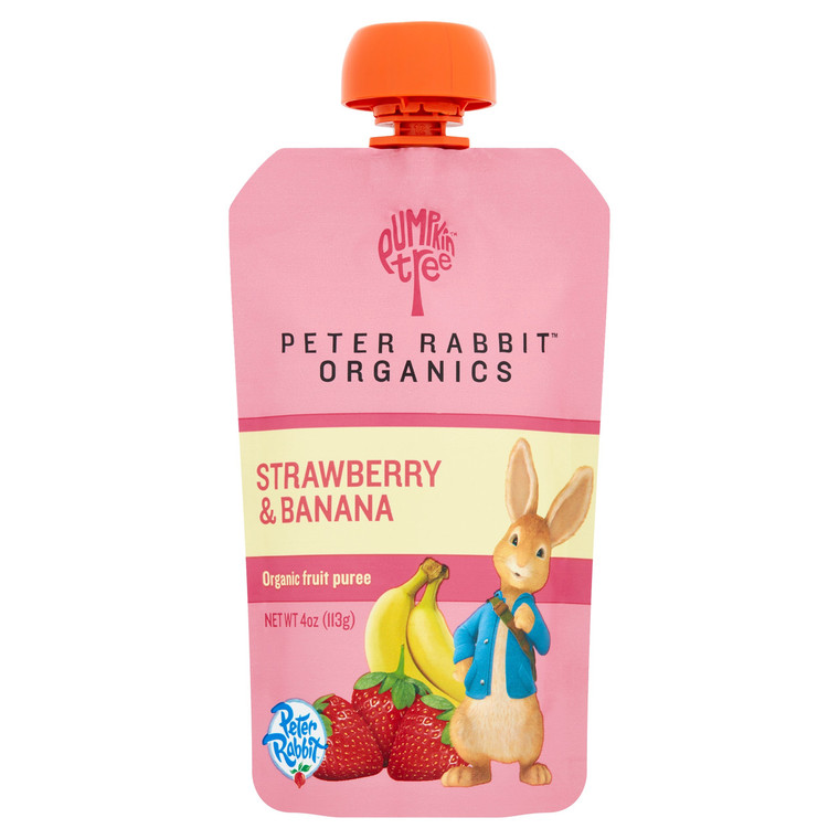 PETER RABBIT ORGANICS ORGANIC FRUIT SNACK 100% PURE STRAWBERRY AND BANANA ( 10X4OZ )