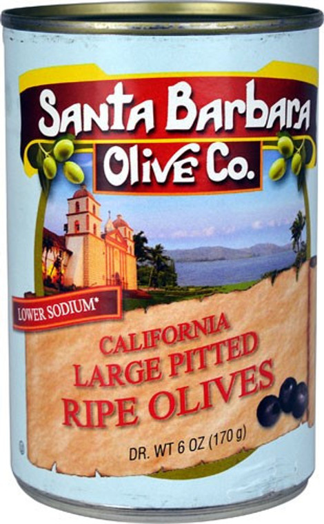 SANTA BARBARA BLACK LARGE PITTED OLIVES ( 12X6 OZ )
