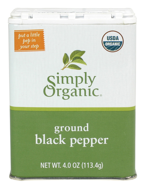 SIMPLY ORGANIC GROUND BLACK PEPPER TIN ( 6X4 OZ )
